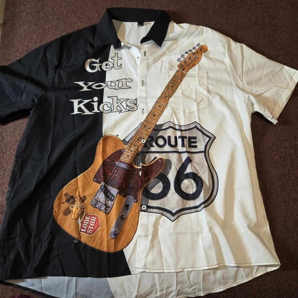 New! Route 66 Button Down Shirt Men's 2XL Unbranded - Picture 1 of 7